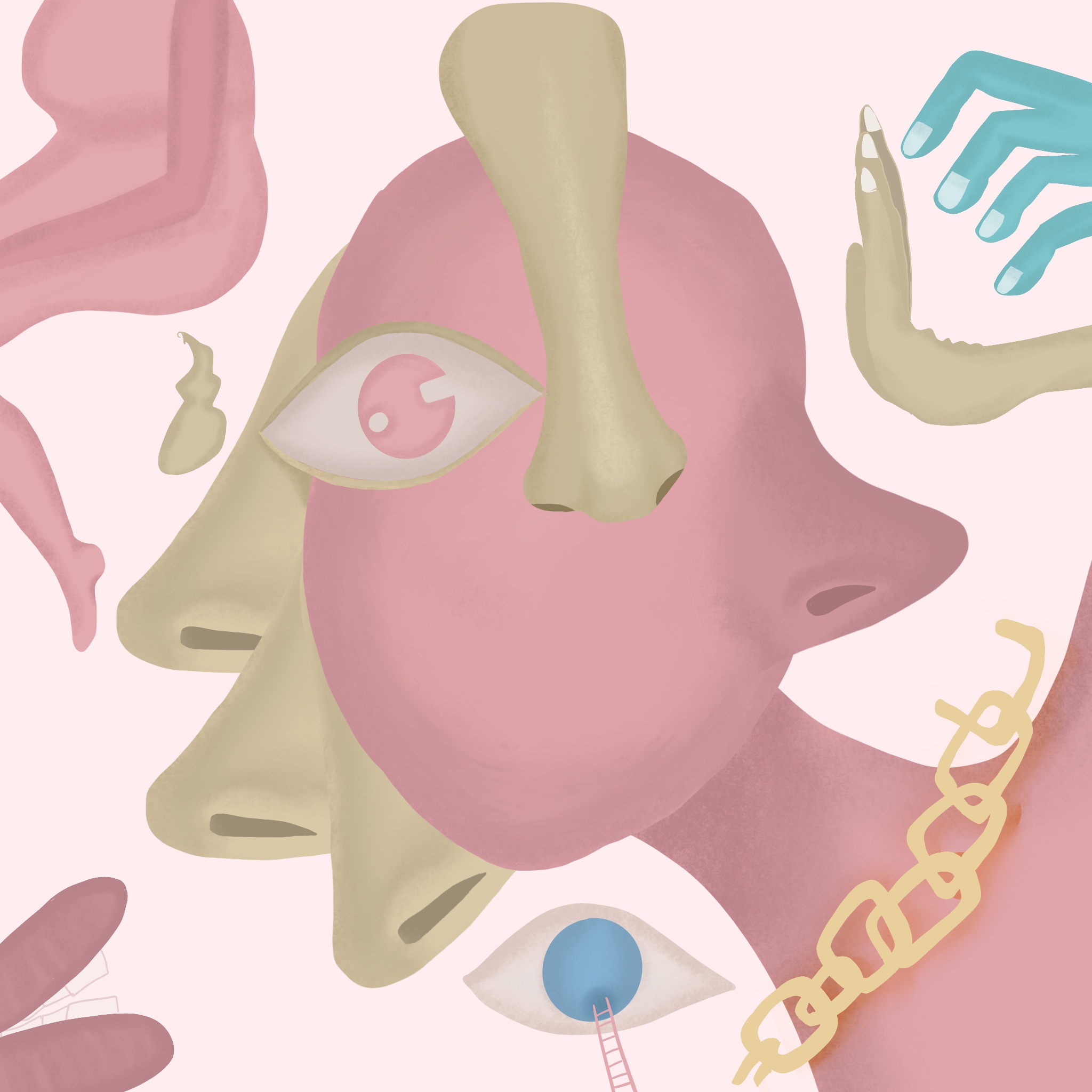 Before looking at the artwork, imagine you are the only human on the planet. Think about how you would look at your body and your mind.